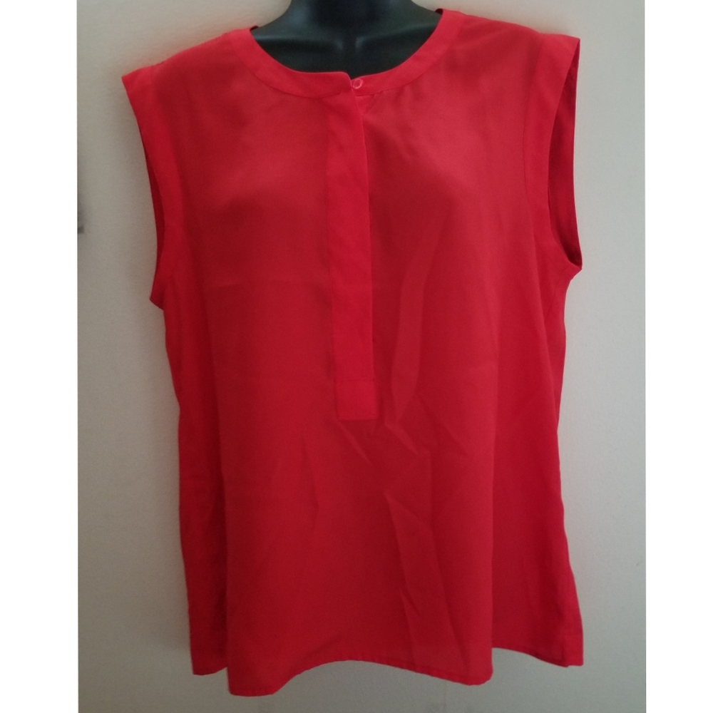 J.Crew Bright Red Satiny Crepe Tank Top size 10 M